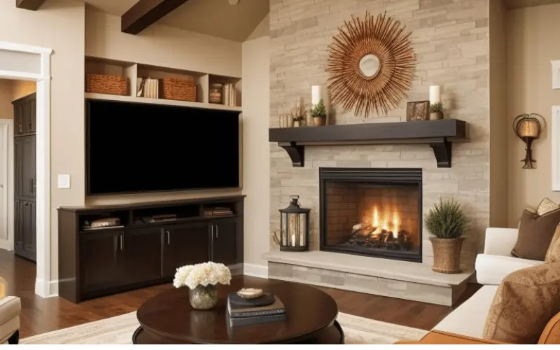 The fireplace is a good example of a focal point