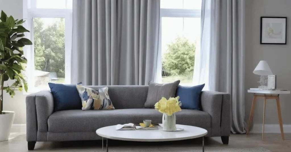 White, Perfect Curtain Colors to Complement Your Gray Couches: