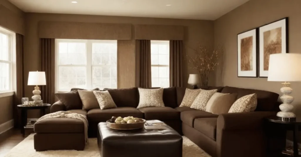 Incorporating an Oversized Brown Couch