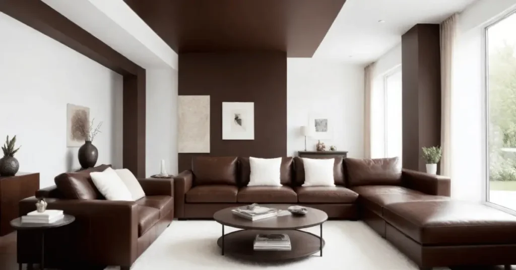 Juxtapose a Brown Sofa with White