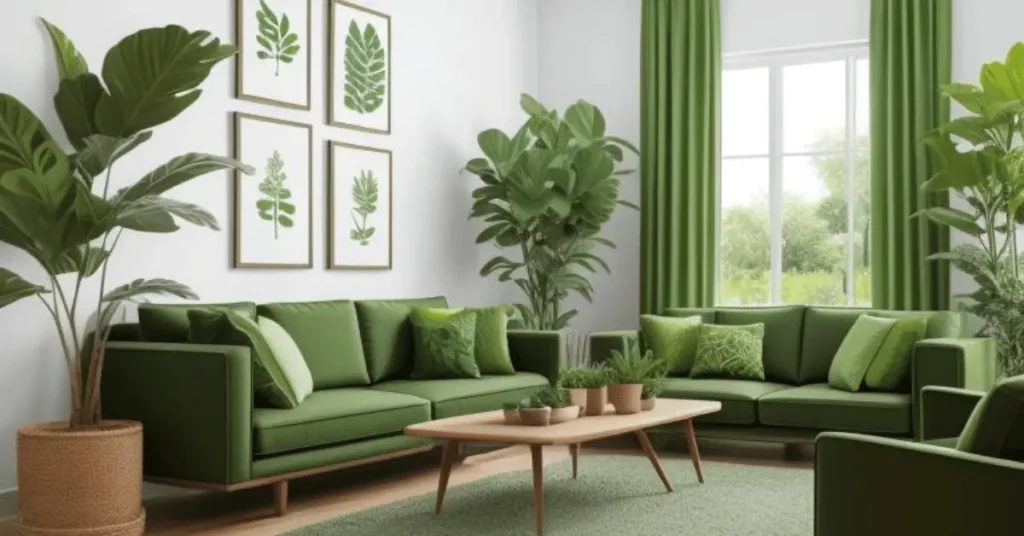 Plants & Greens for Green and brown living room