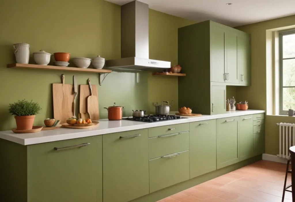 Complementary Colors for Olive Green Kitchens