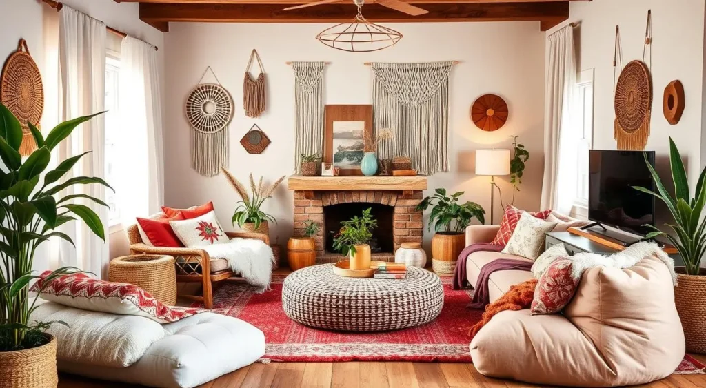 Cozy Textures and Boho Chic Flair