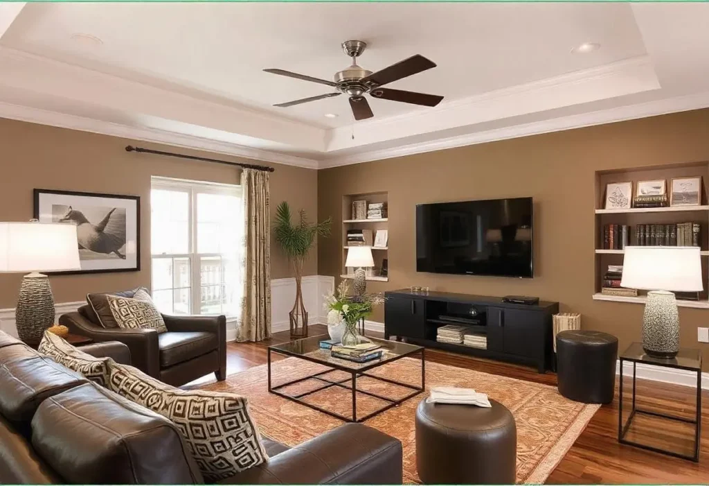 dark brown couch living room