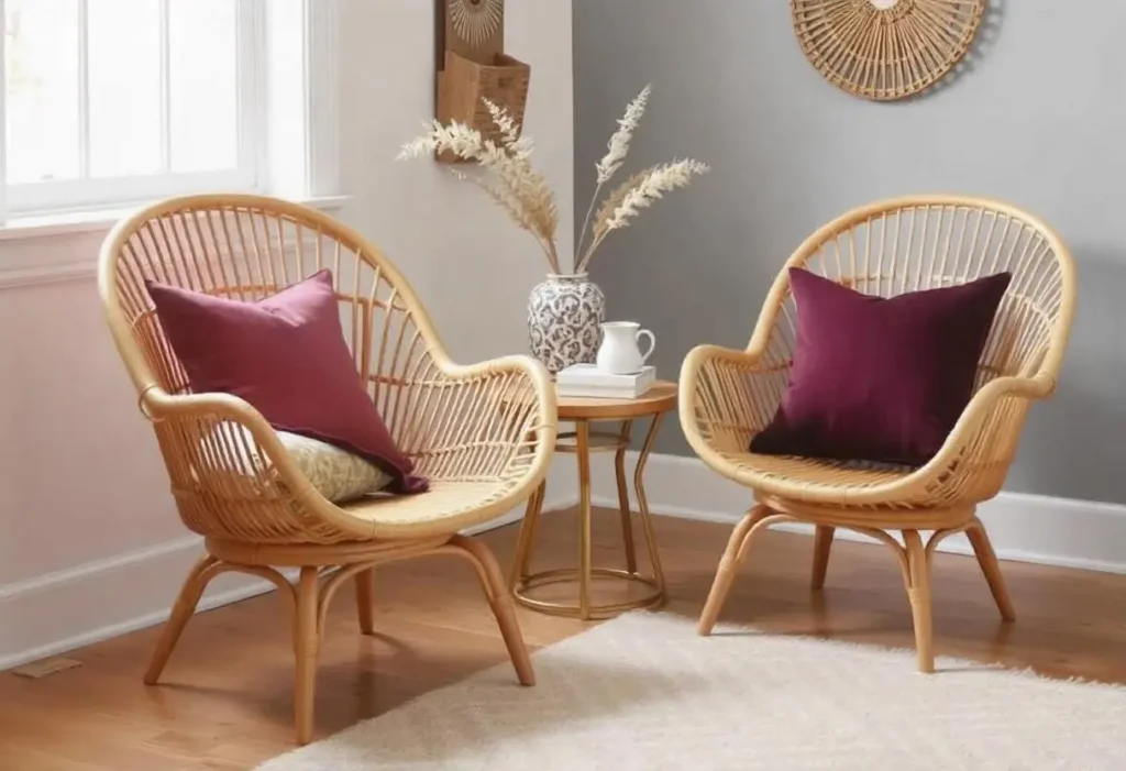 Rattan Chairs For Boho Living Room