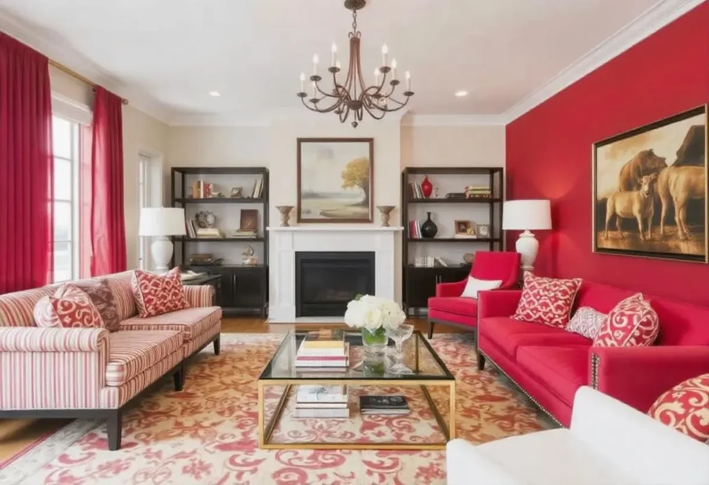 Red and Cream Living Room Ideas