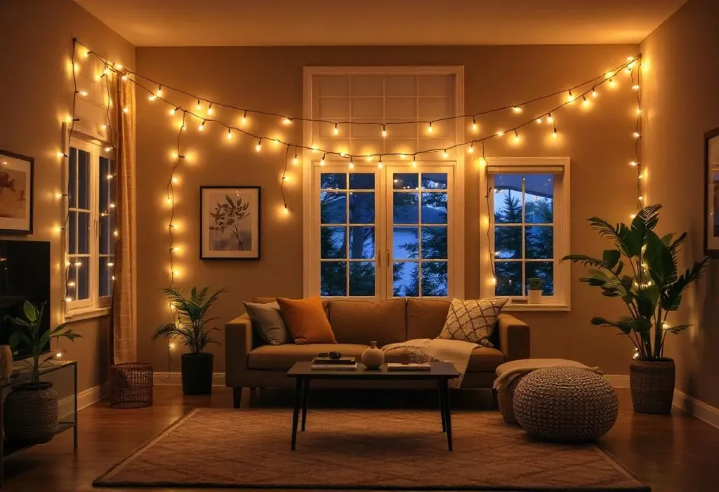 String Lights for boho Living room