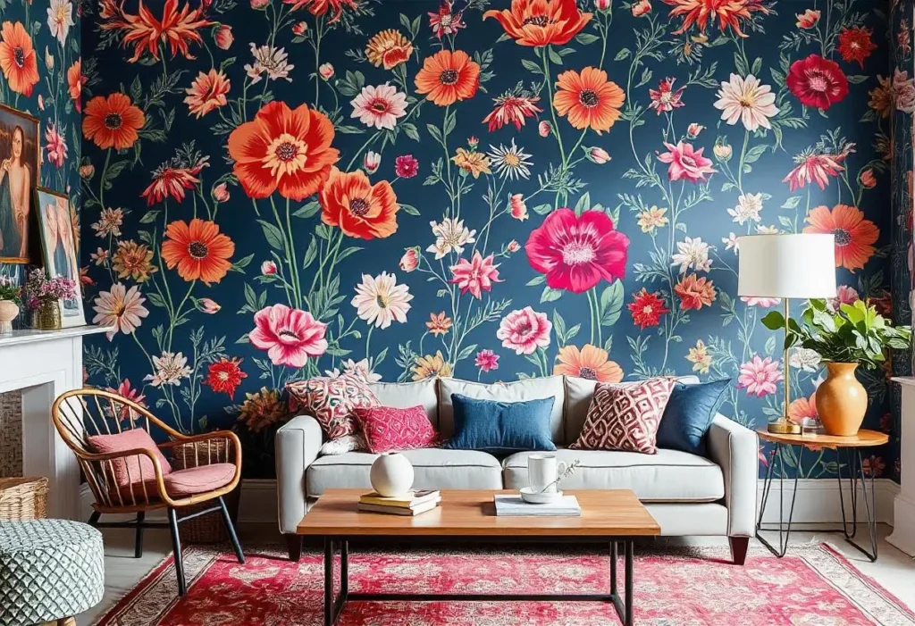 bold wallpaper for living room