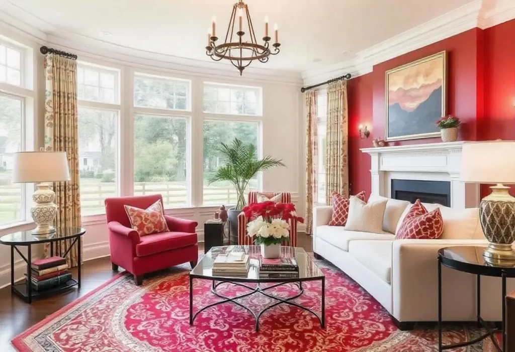 Red and Cream Living Room Ideas